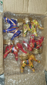Rajasthani Elephant Tea Light Candle Holder (Pack of 4)